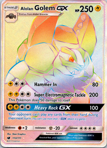 Alolan Golem GX [113/111] [Crimson Invasion] Holofoil