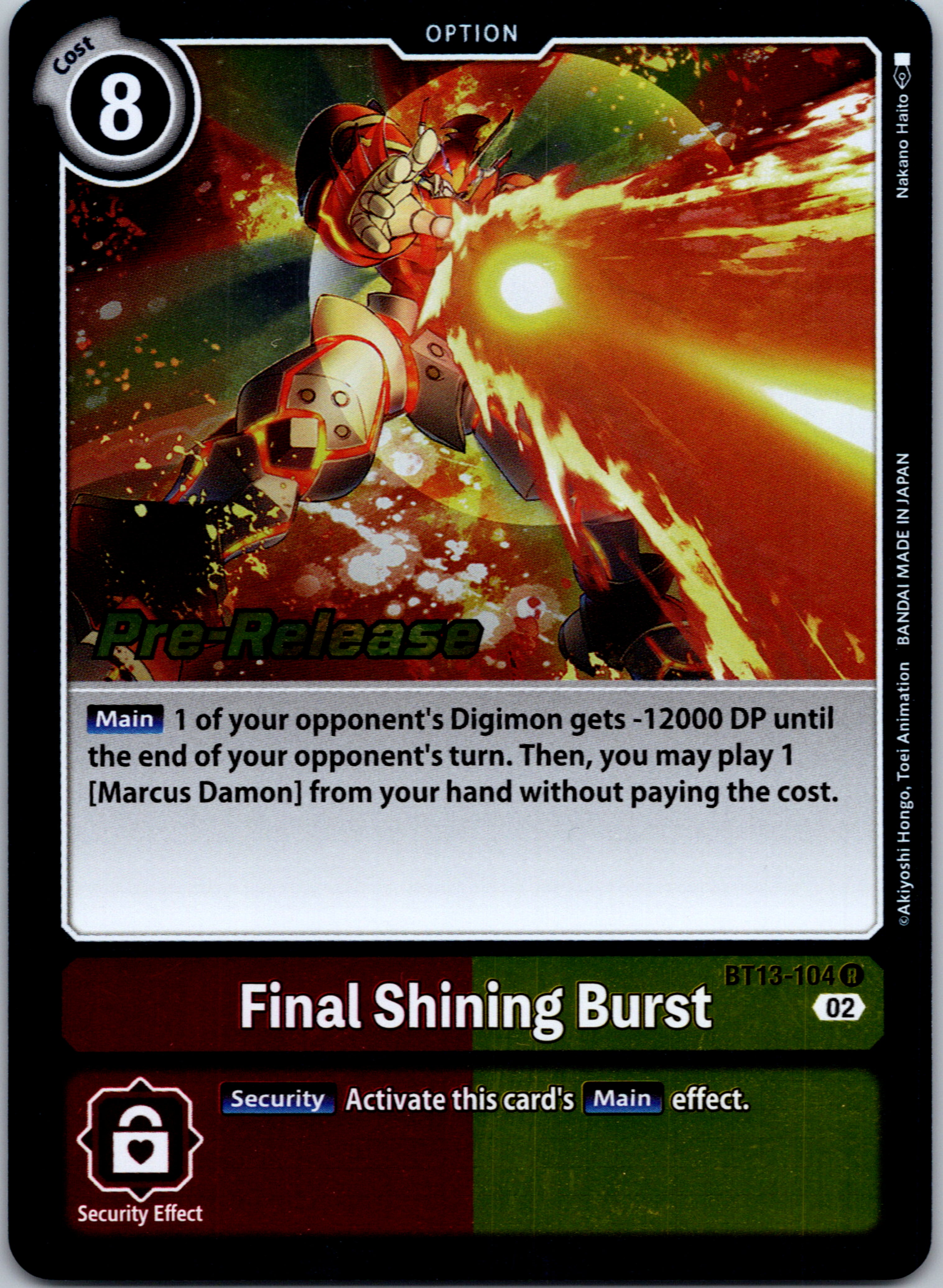 Final Shining Burst [BT13-104] [Versus Royal Knight Booster Pre-Release Cards] Foil