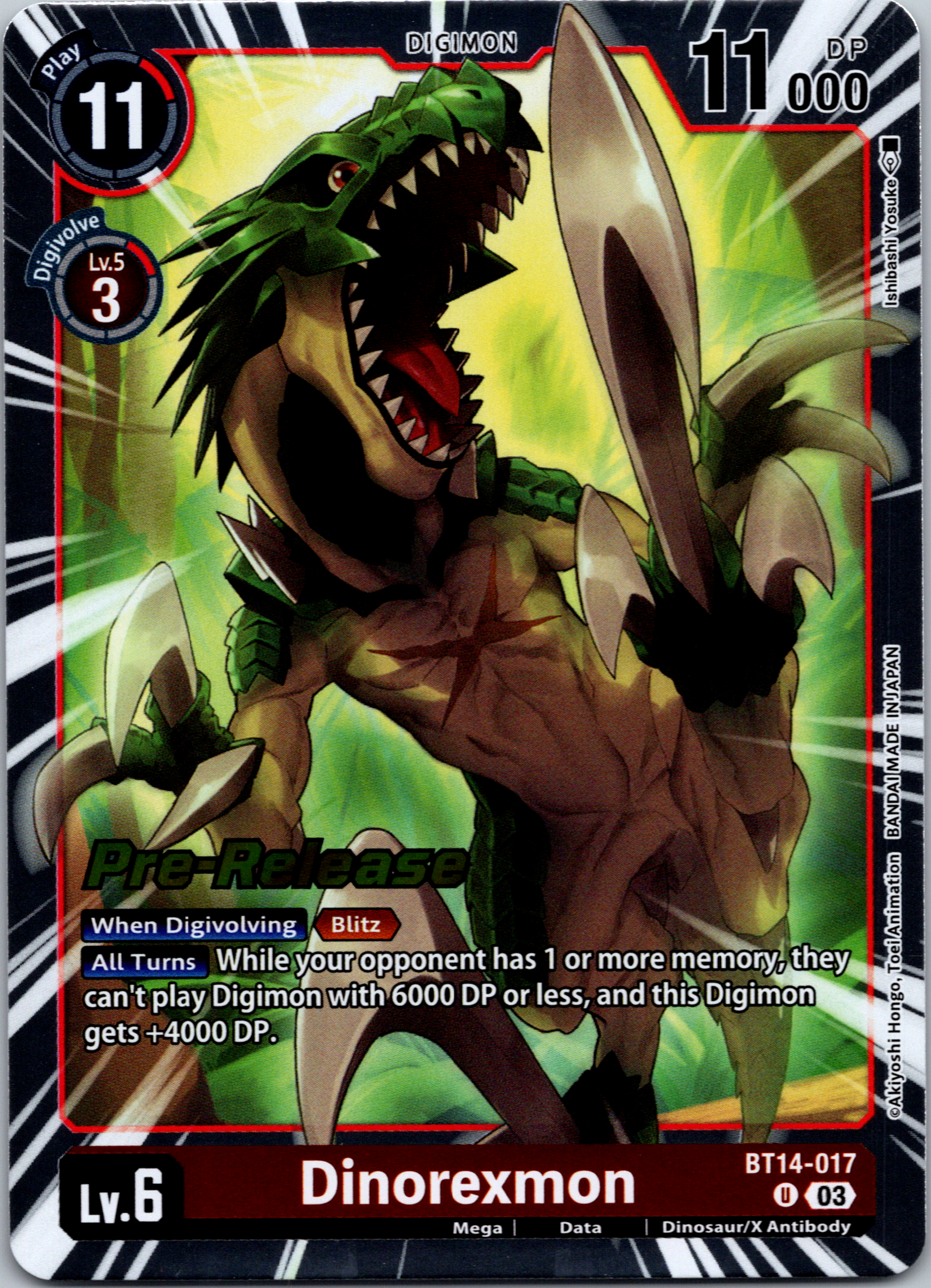 Dinorexmon [BT14-017] [Blast Ace Pre-Release Cards] Foil