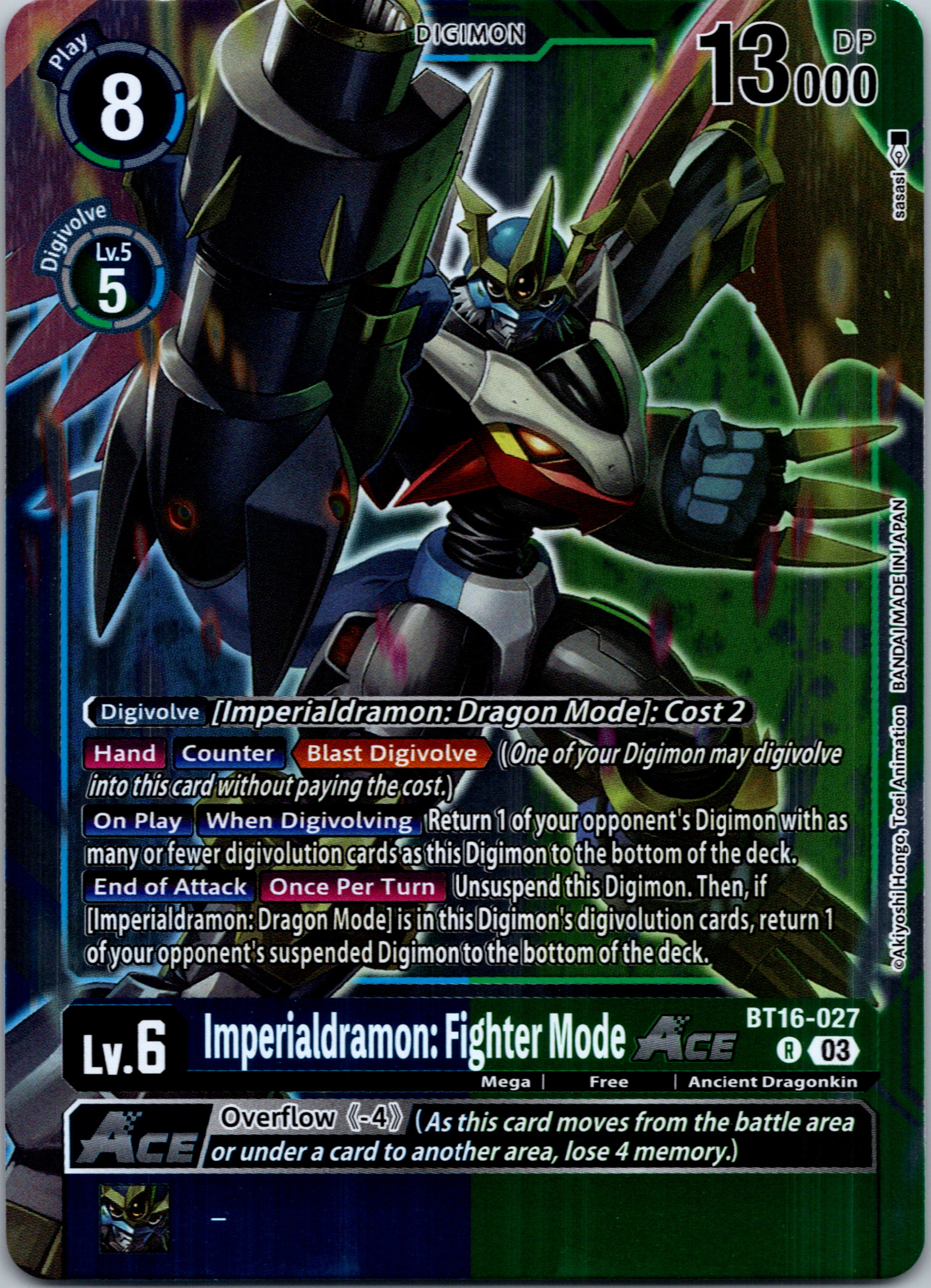 Imperialdramon: Fighter Mode ACE [BT16-027-R] [Beginning Observer] Foil