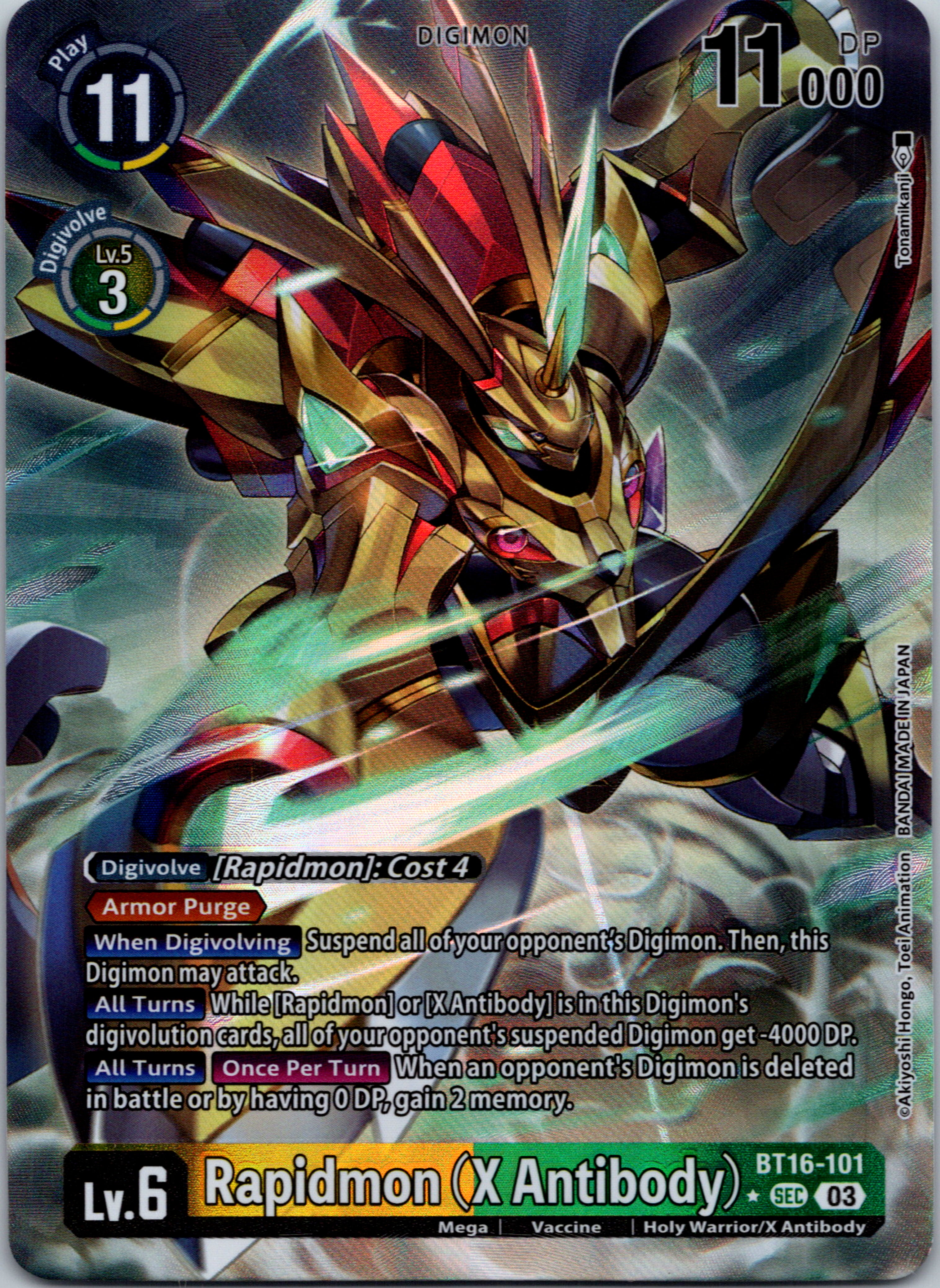 Rapidmon (X Antibody) (Alternate Art) [BT16-101-SEC] [Beginning Observer] Foil