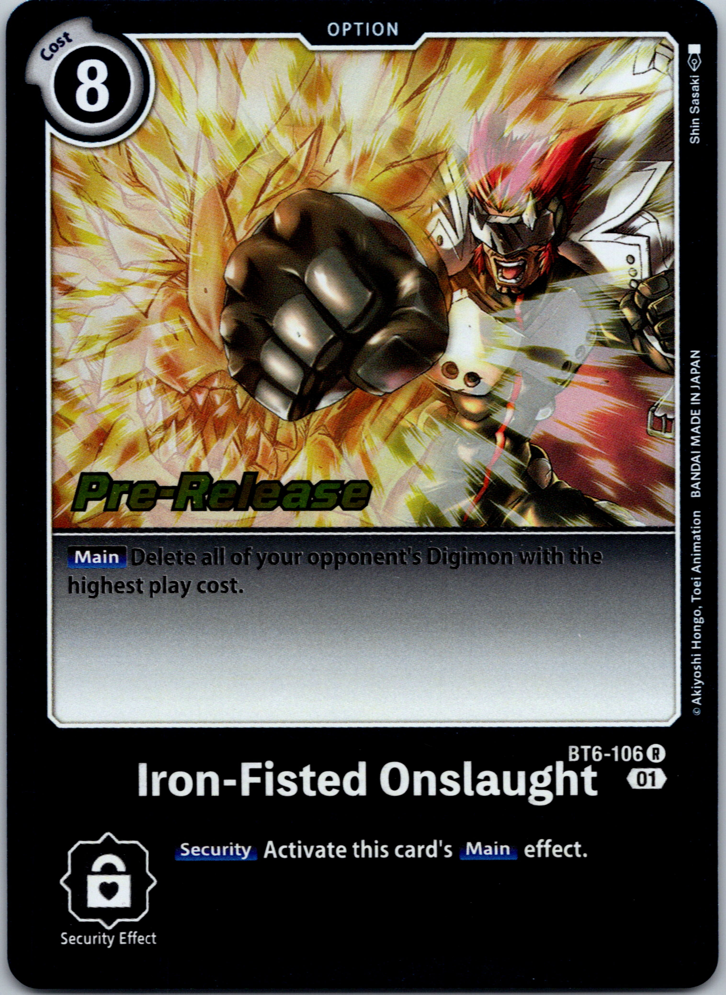 Iron-Fisted Onslaught [BT6-106] [Double Diamond Pre-Release Cards] Foil