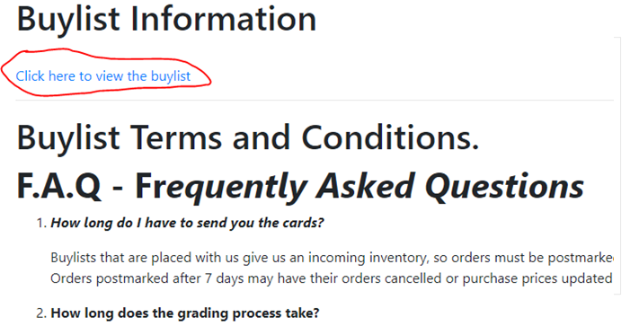 Submitting a Buylist