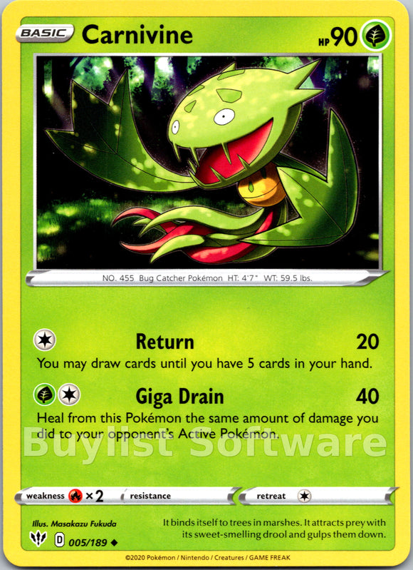 Carnivine (005/189) [SWSH03: Darkness Ablaze]