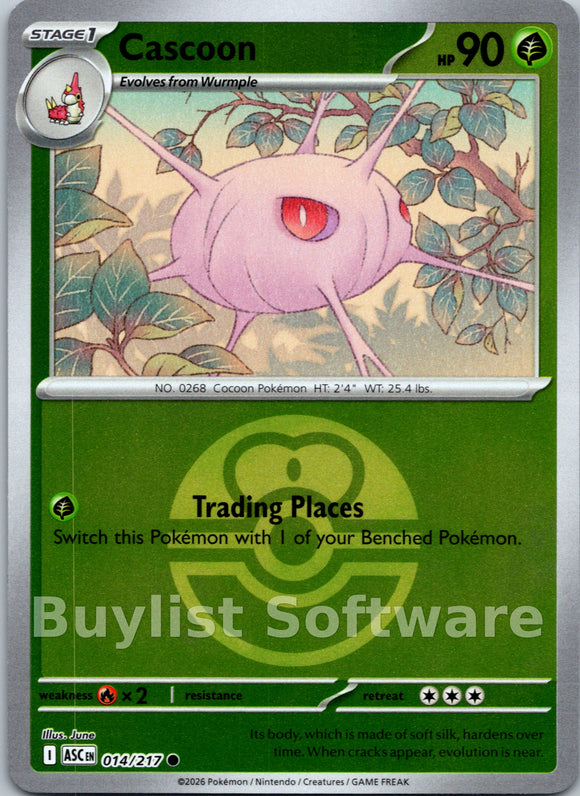 Cascoon (Love Ball) [014/217] [Ascended Heroes] Reverse Holofoil