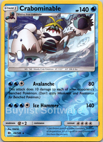 Crabominable [43/149] [Sun & Moon Base Set] Reverse Holofoil