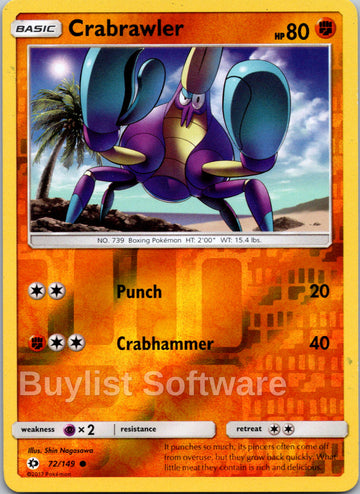 Crabrawler [72/149] [Sun & Moon Base Set] Reverse Holofoil