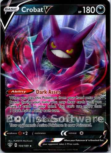 Crobat V (104/189) [SWSH03: Darkness Ablaze]