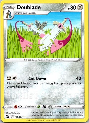 Doublade [106/163] [Battle Styles] Reverse Holofoil