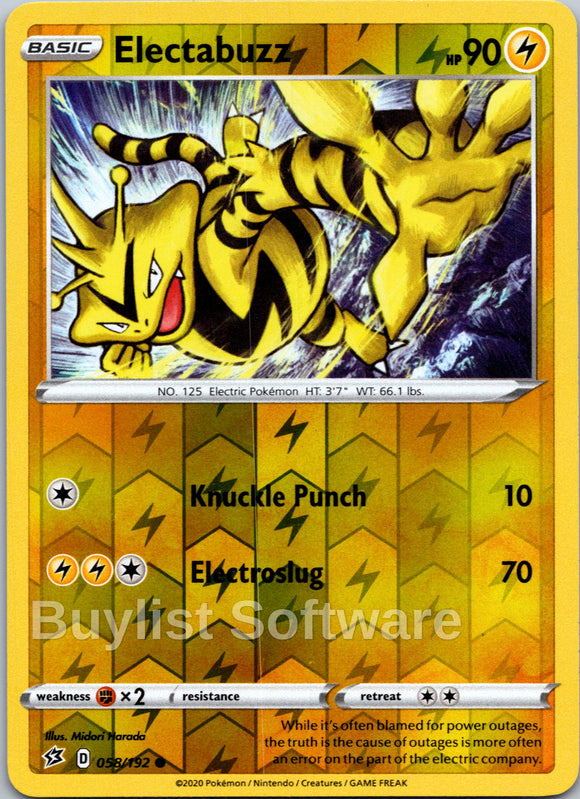 Electabuzz [058/192] [Rebel Clash] Reverse Holofoil