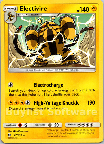 Electivire [72/214] [Lost Thunder] Reverse Holofoil