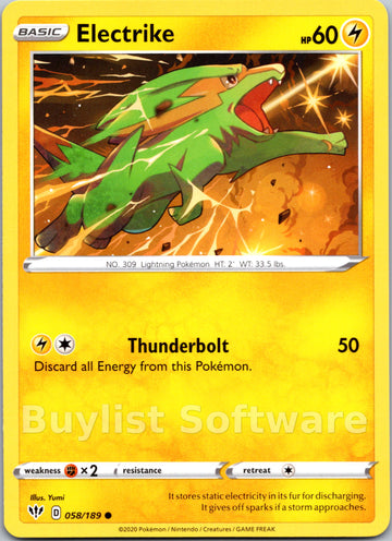 Electrike (058/189) [SWSH03: Darkness Ablaze]