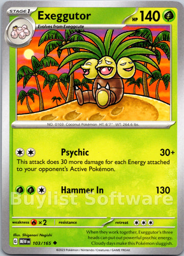 Exeggutor (103/165) [Scarlet & Violet:  151] Reverse Holofoil