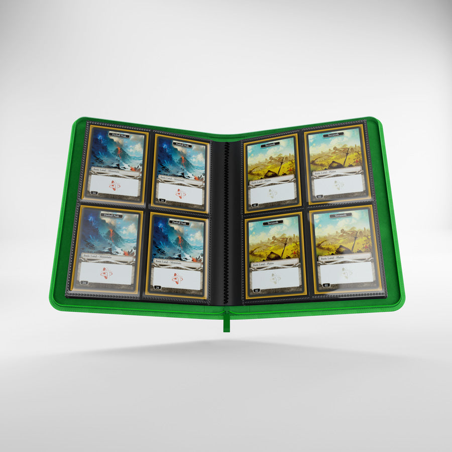 GameGenic Zip-Up Album 8 Pocket Binder - Green (4 pockets per page) - Local Pickup Only