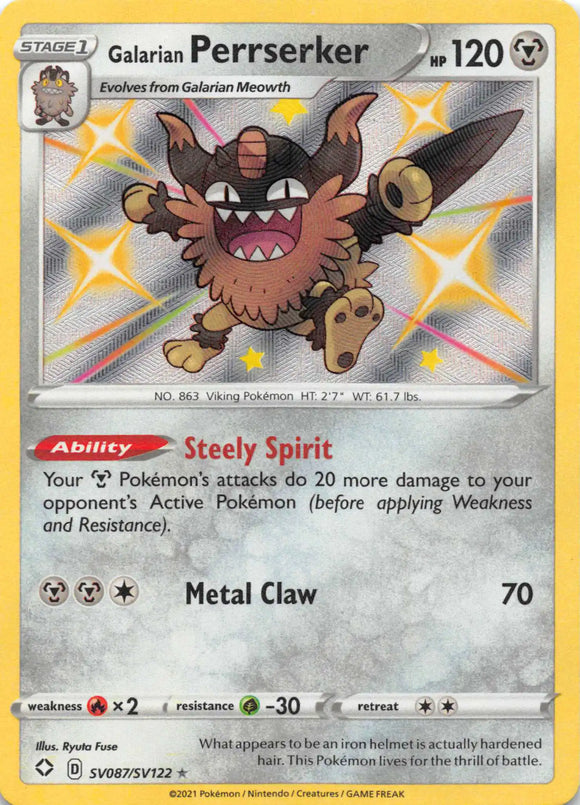 Galarian Perrserker [SV087/SV122] [Shining Fates: Shiny Vault] Holofoil