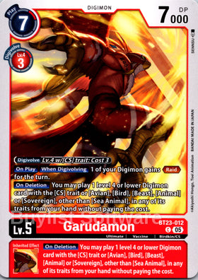 Garudamon [BT23-012 C] [Hackers' Slumber]
