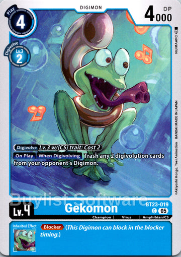 Gekomon [BT23-019 C] [Hackers' Slumber]