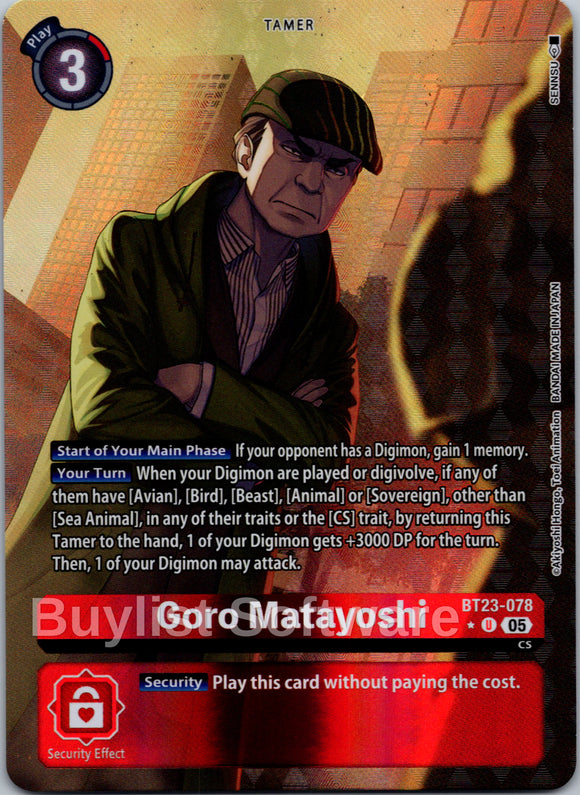 Goro Matayoshi (Alternate Art) [BT23-078 U] [Hackers' Slumber] Foil