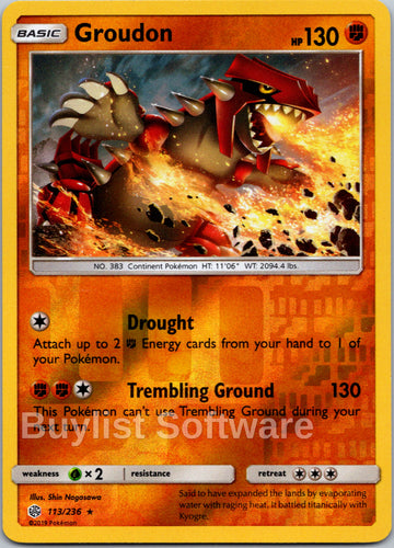 Groudon [113/236] [Cosmic Eclipse] Reverse Holofoil