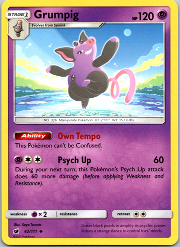 Grumpig [42/111] [Crimson Invasion] Reverse Holofoil