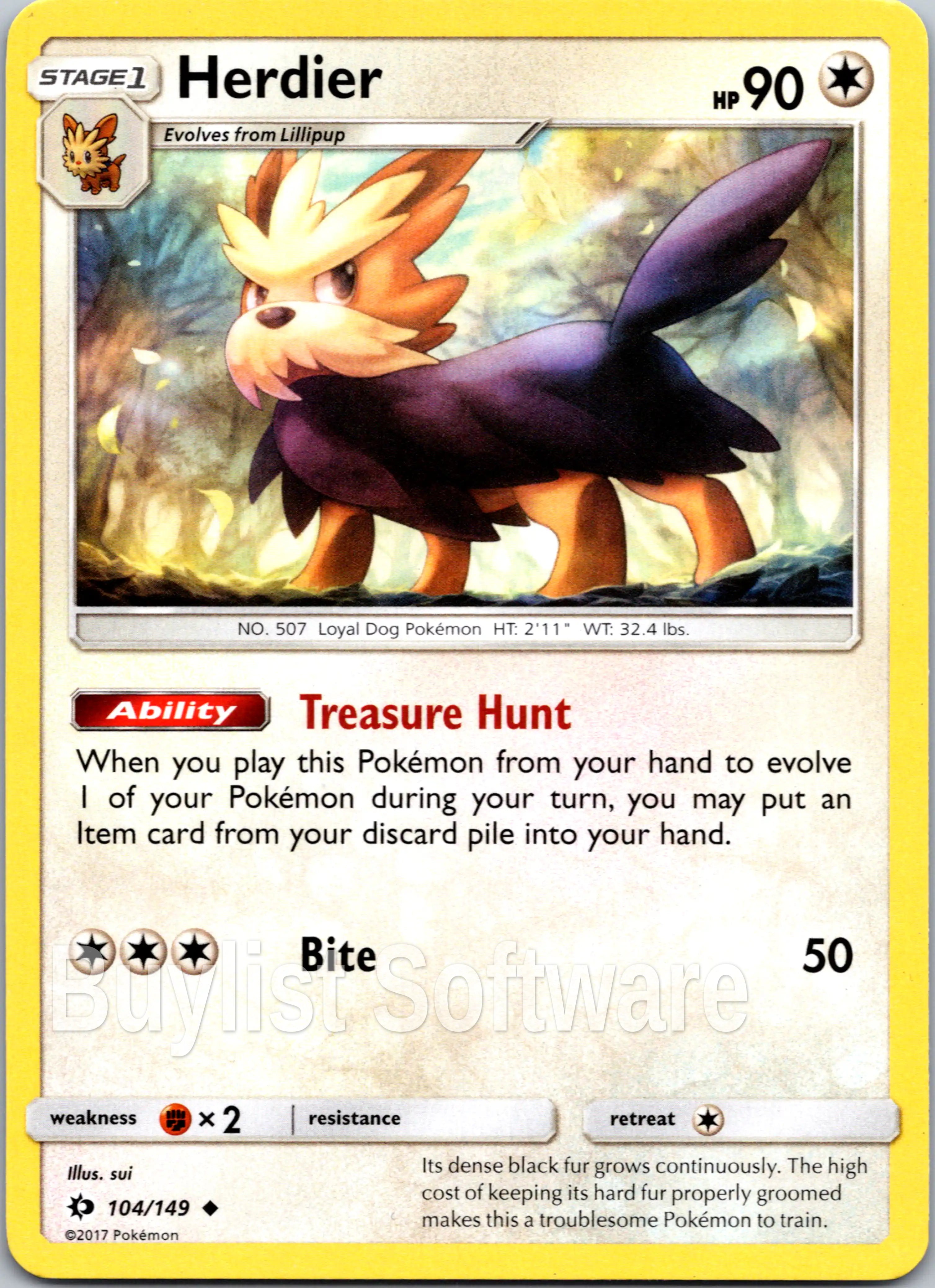 Herdier [104/149] [Sun & Moon Base Set]