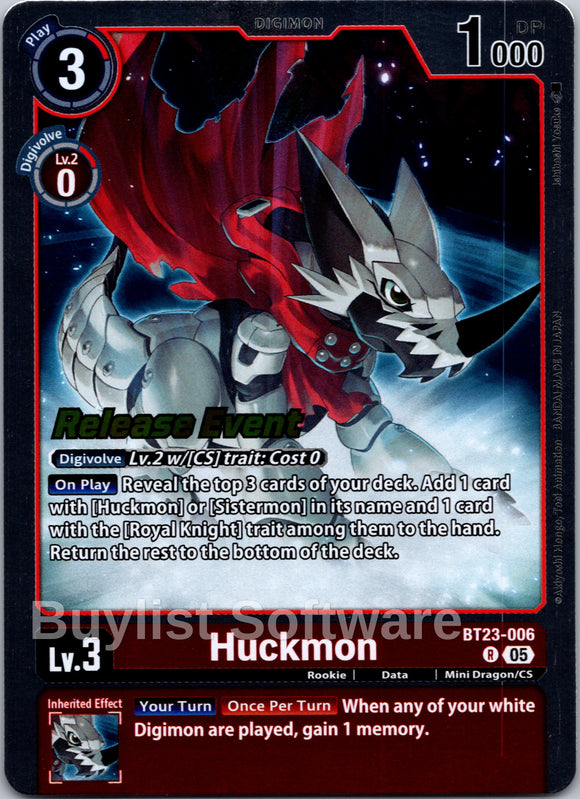 Huckmon [BT23-006 R] [Hackers' Slumber Release Event Cards] Foil