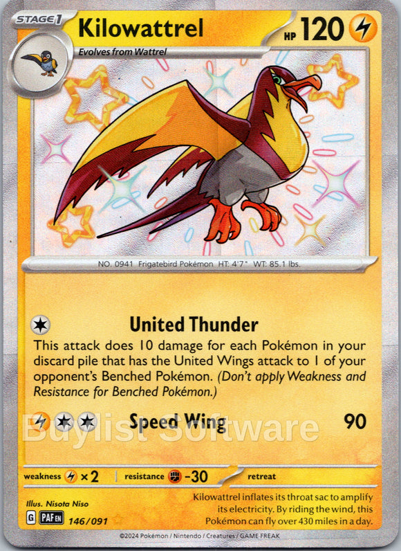 Kilowattrel [146/091] - (Paldean Fates) Holofoil