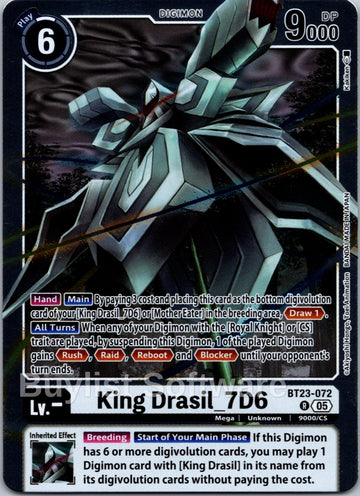 King Drasil_7D6 [BT23-072 R] [Hackers' Slumber] Foil