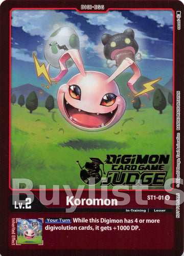 Koromon (Judge Pack 2) [ST1-01] [Starter Deck 01: Gaia Red] Foil