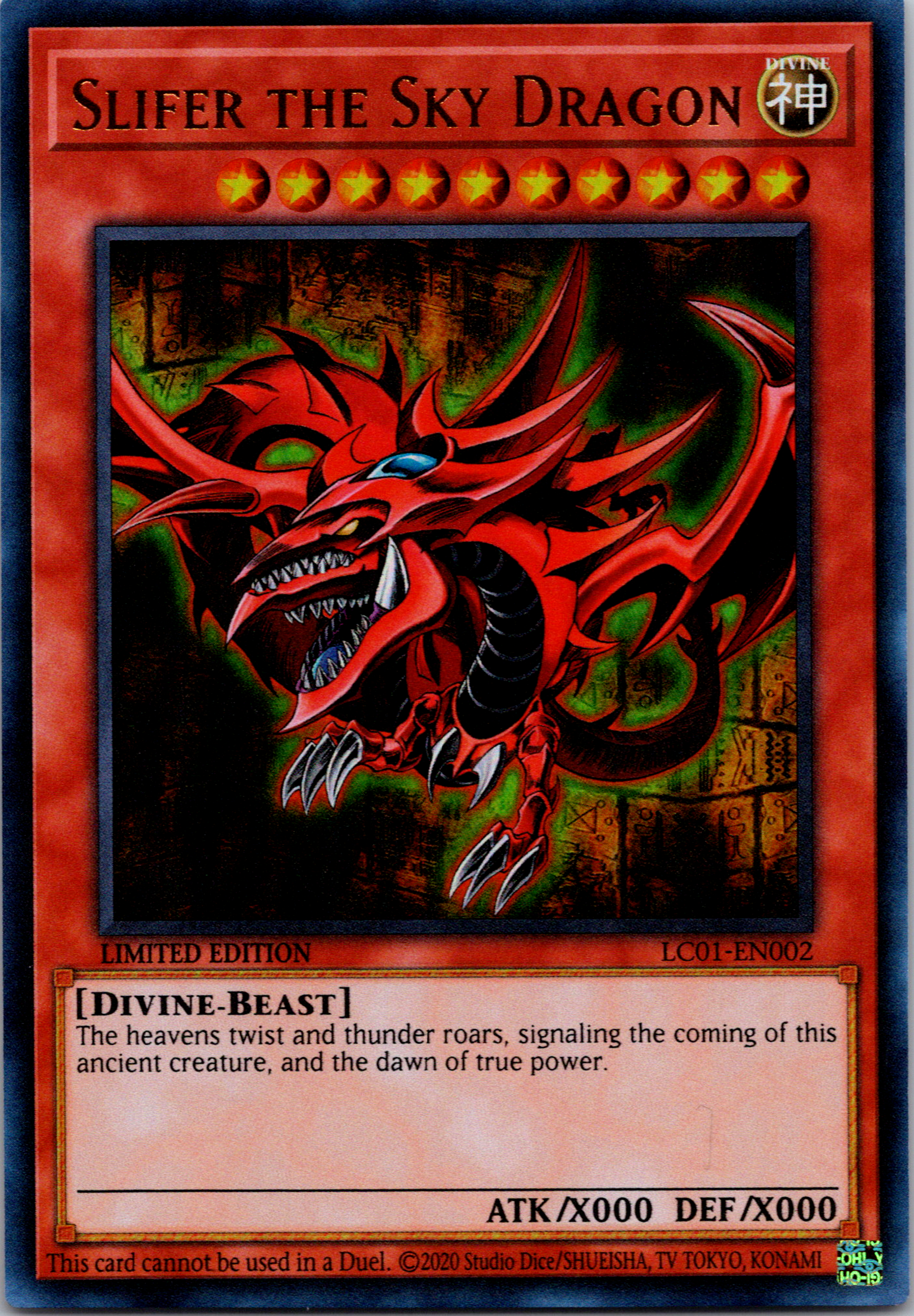 Slifer the Sky Dragon (25th Anniversary) [LC01-EN002] Ultra Rare