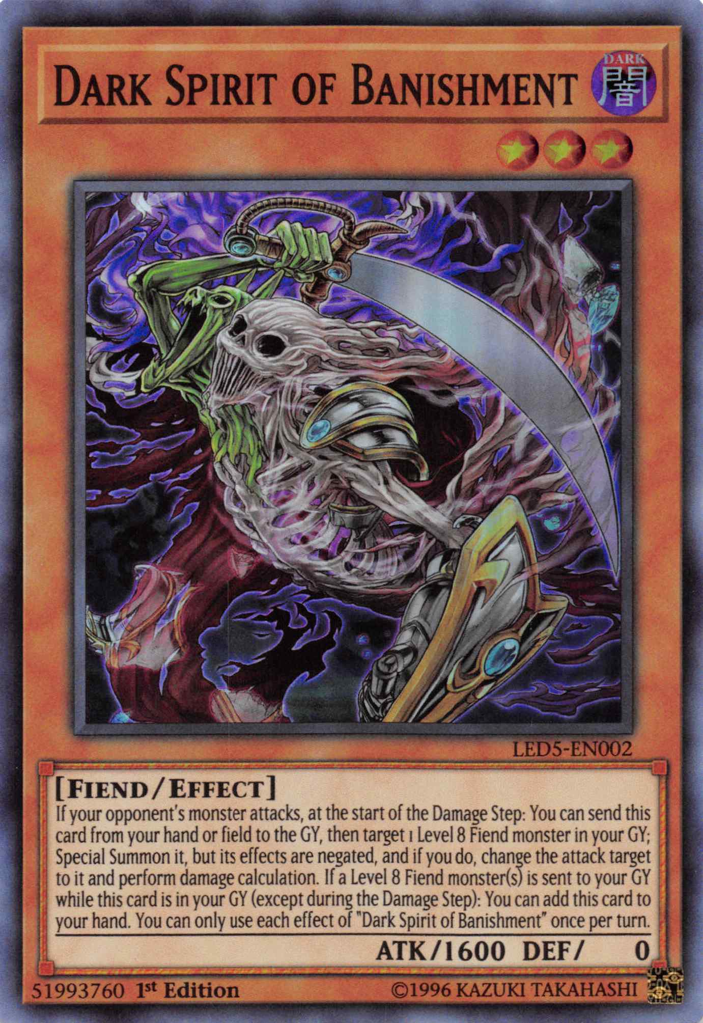 Dark Spirit of Banishment [LED5-EN002] Super Rare