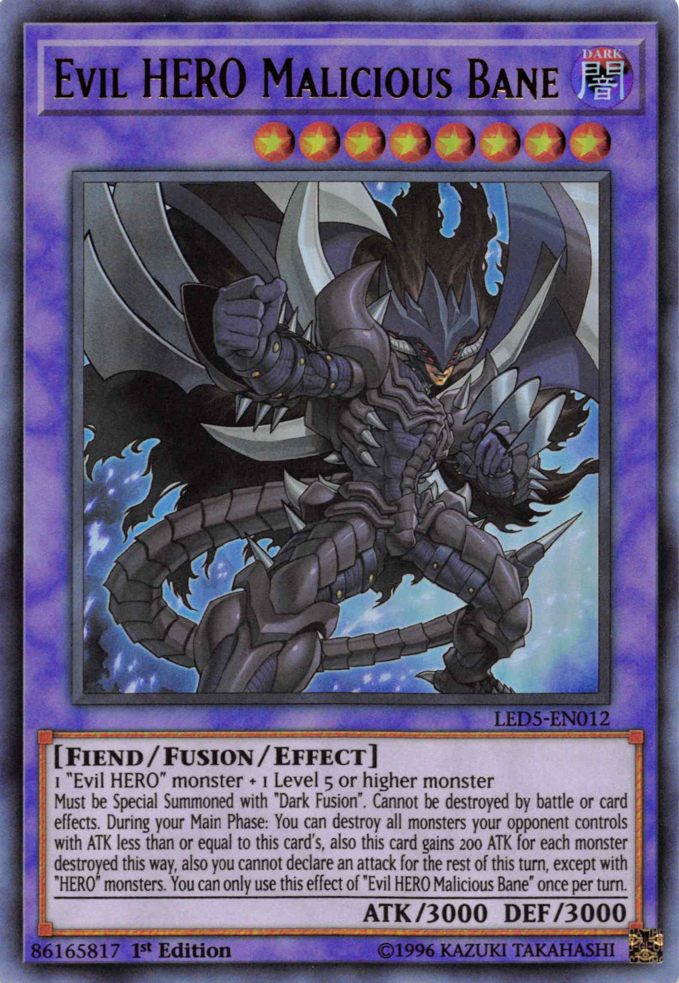 Evil Hero Malicious Bane [LED5-EN012] Ultra Rare