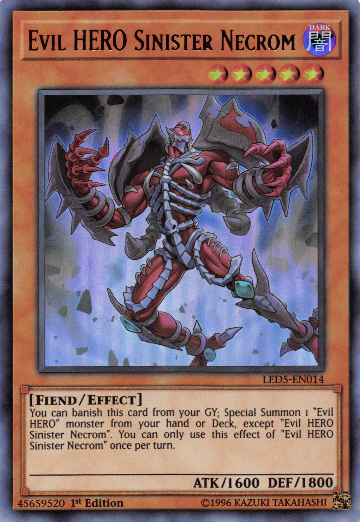 Evil Hero Sinister Necrom [LED5-EN014] Ultra Rare