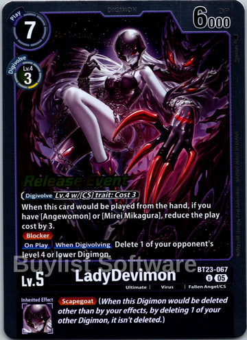 LadyDevimon [BT23-067 U] [Hackers' Slumber Release Event Cards]