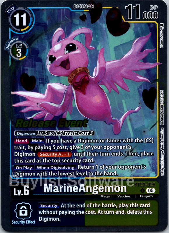 Marine Angemon [BT23-025 U] [Hackers' Slumber Release Event Cards]