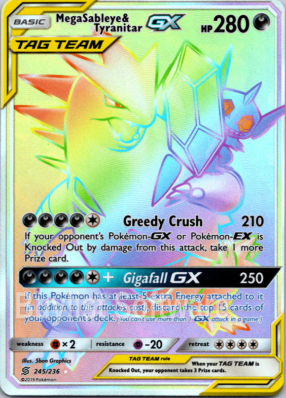 Mega Sableye & Tyranitar GX [245/236] [Unified Minds] Holofoil