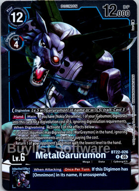 MetalGarurumon [BT22-026 R] [Cyber Eden] Foil