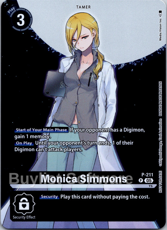 Monica Simmons (Hacker's Slumber Box Promotion Pack) [P-211 P] [Digimon Promotion Cards] Foil
