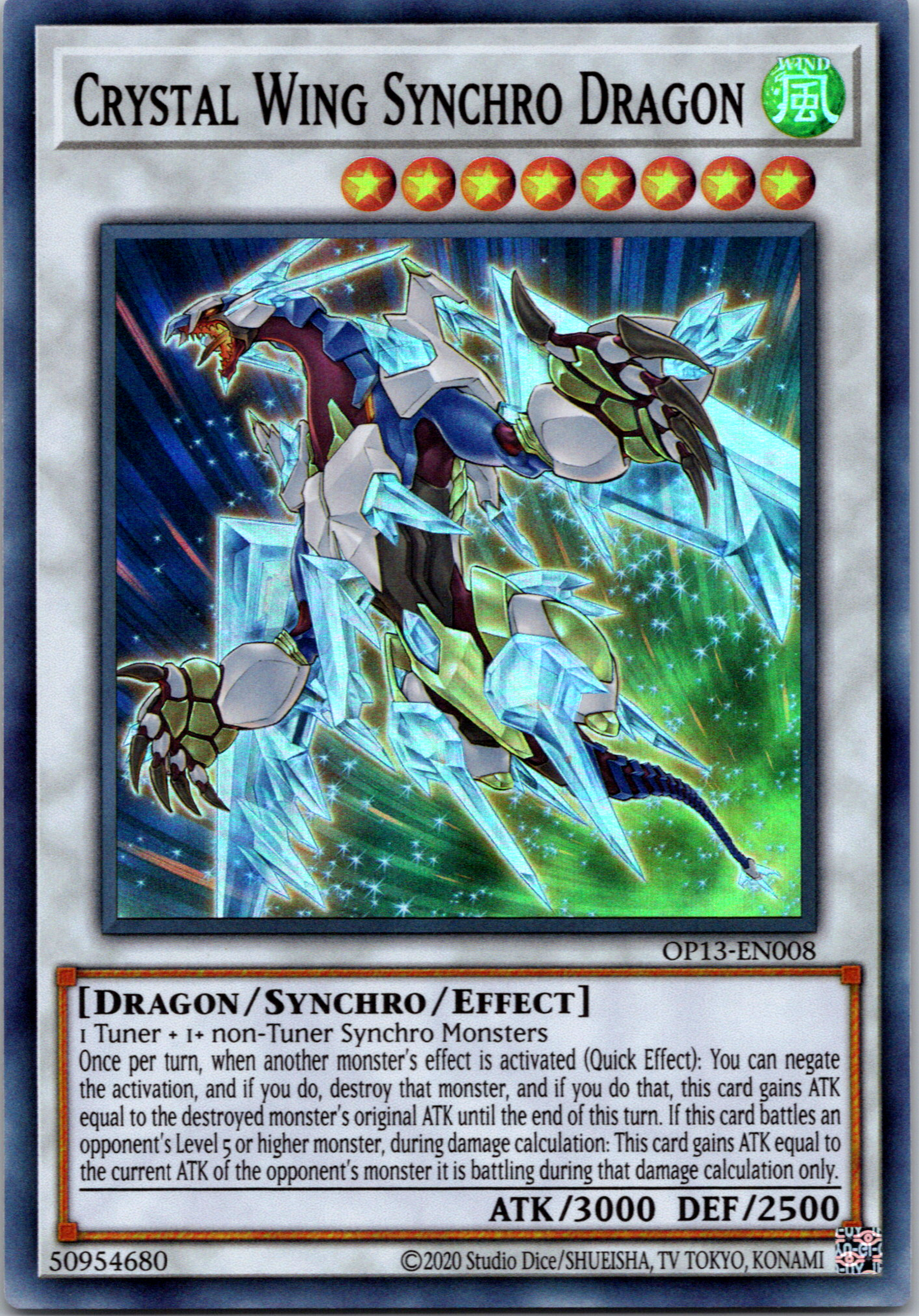 Crystal Wing Synchro Dragon [OP13-EN008] Super Rare