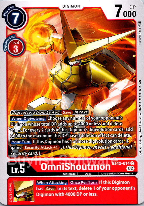 OmniShoutmon [BT12-014] [Across Time] Normal