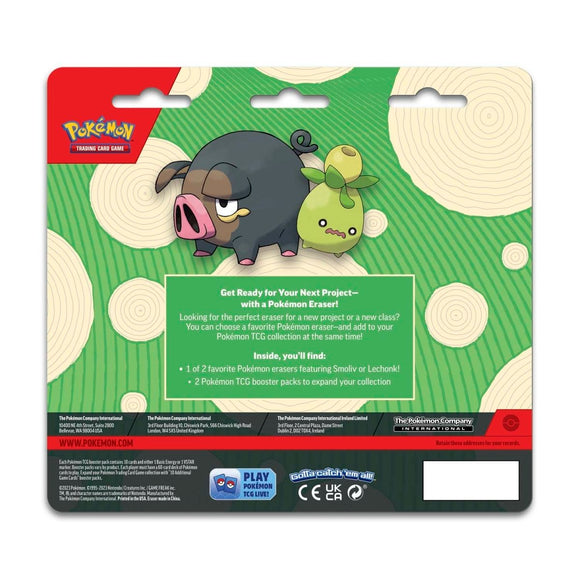 Pokémon TCG: 2 Booster Packs & Smoliv Eraser