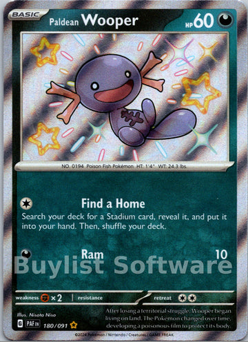 Paldean Wooper [180/091] [Paldean Fates] Holofoil
