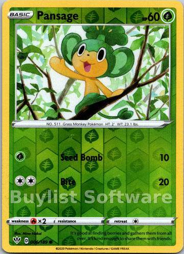 Pansage [006/189] [Darkness Ablaze] Reverse Holofoil