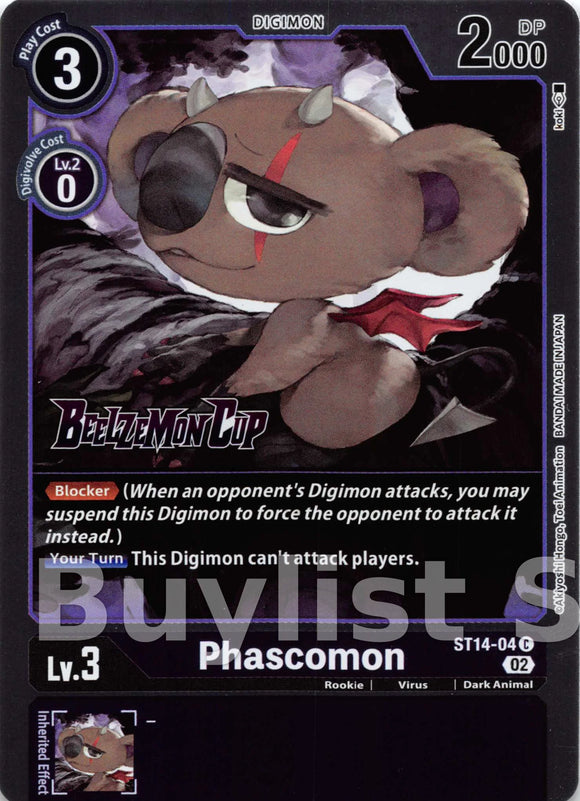 Phascomon [ST14-04] [Starter Deck 14: Beelzemon Advanced Deck Set Pre-Release Cards] Foil