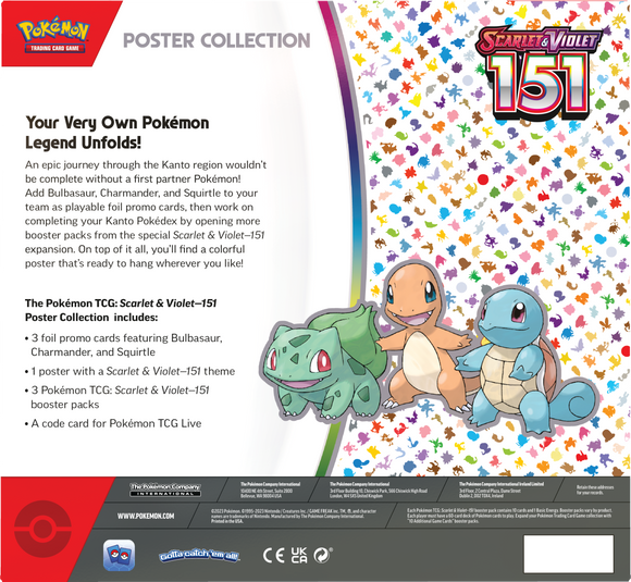 Pokémon TCG: Scarlet & Violet 151 Poster Collection (3 Packs)