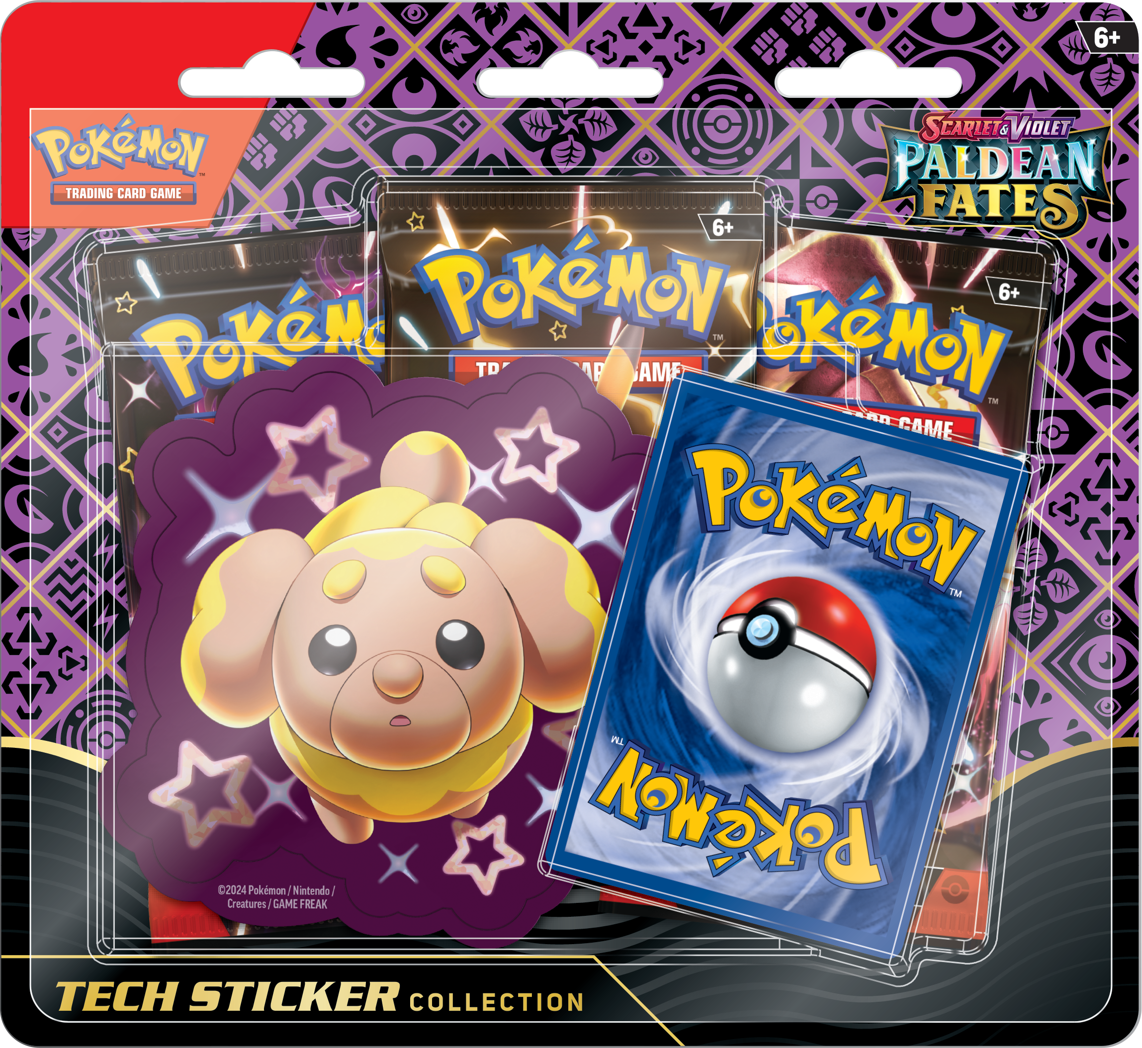 Pokémon TCG: Scarlet & Violet Paldean Fates Tech Sticker Collection (3 Packs) - Fidough