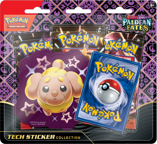 Pokémon TCG: Scarlet & Violet Paldean Fates Tech Sticker Collection (3 Packs) - Fidough