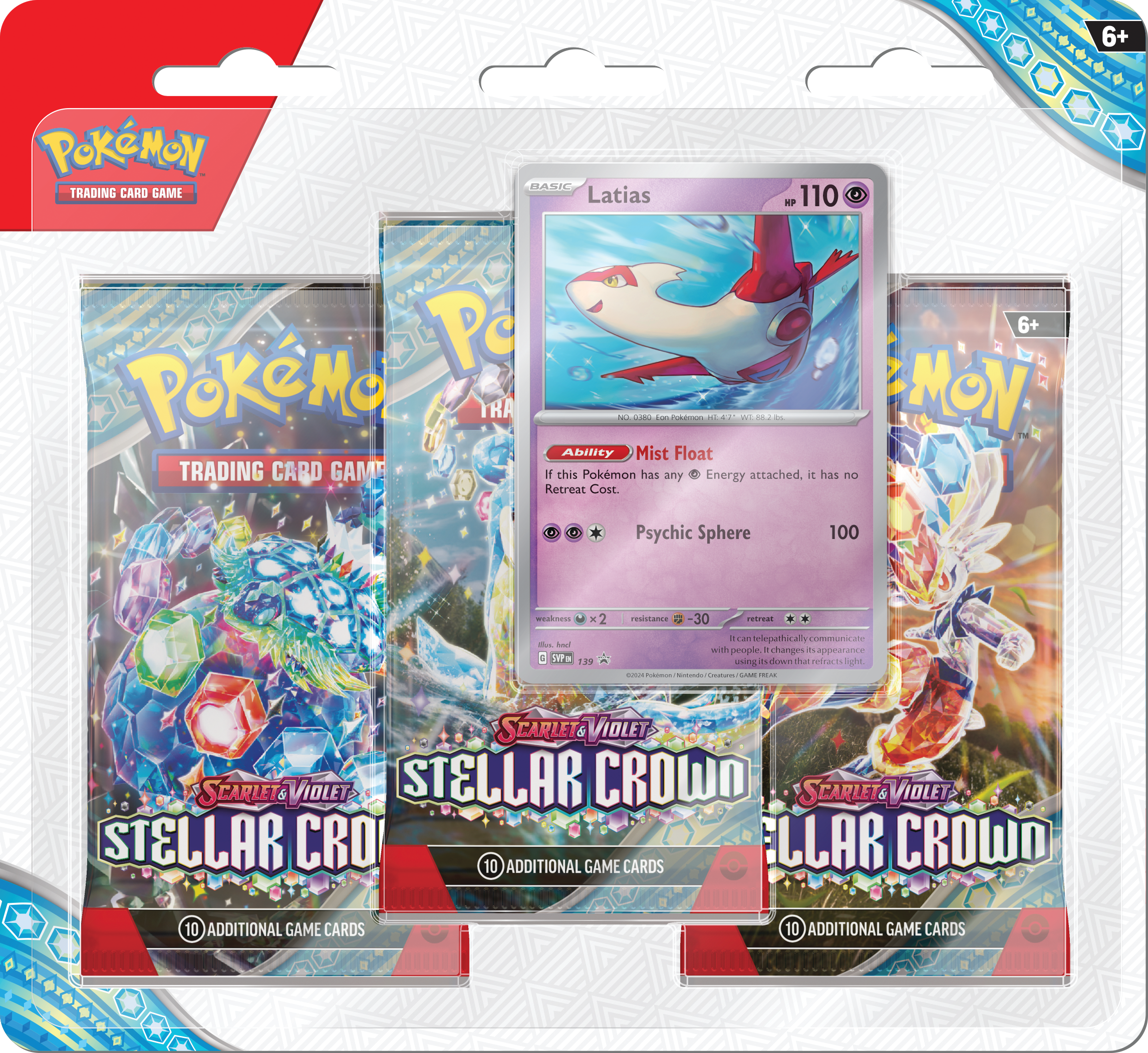 Pokémon TCG: Scarlet & Violet Stellar Crown - 3-Pack Blister (Latias)