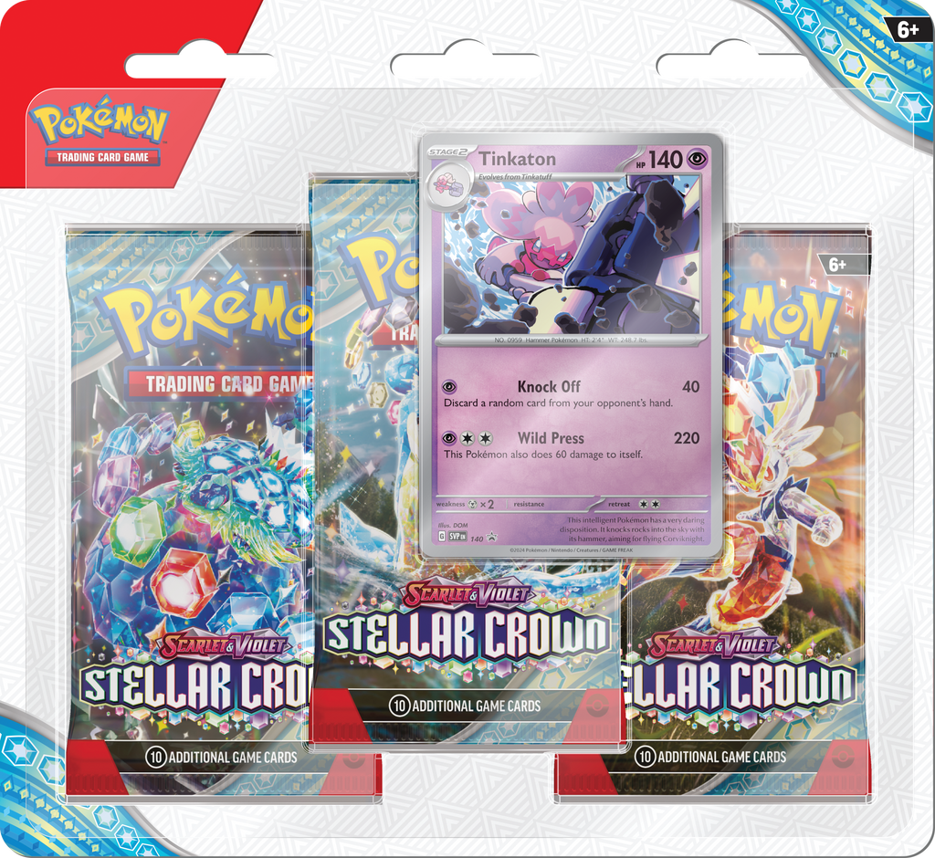 Pokémon TCG: Scarlet & Violet Stellar Crown - 3-Pack Blister (Tinkaton)