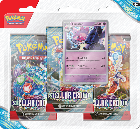 Pokémon TCG: Scarlet & Violet Stellar Crown - 3-Pack Blister (Tinkaton)